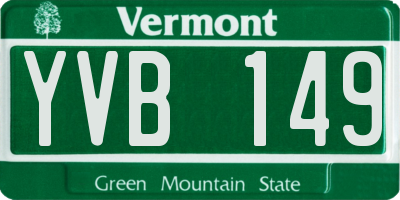 VT license plate YVB149