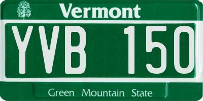 VT license plate YVB150