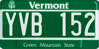 VT license plate YVB152