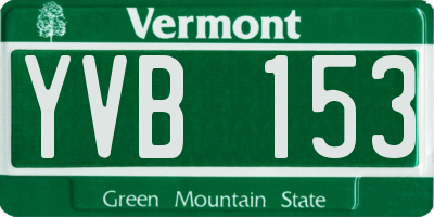 VT license plate YVB153