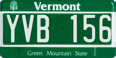 VT license plate YVB156