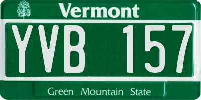 VT license plate YVB157