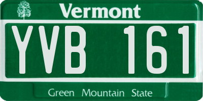 VT license plate YVB161