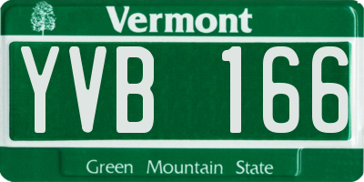 VT license plate YVB166