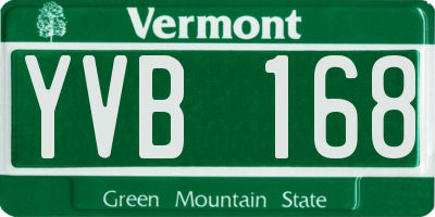 VT license plate YVB168