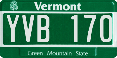 VT license plate YVB170