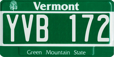VT license plate YVB172