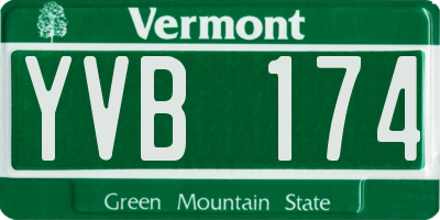 VT license plate YVB174