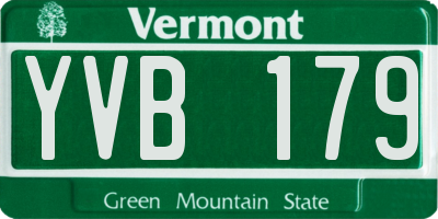 VT license plate YVB179
