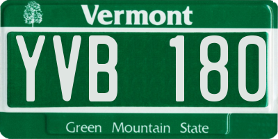 VT license plate YVB180