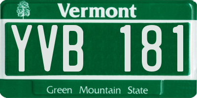 VT license plate YVB181