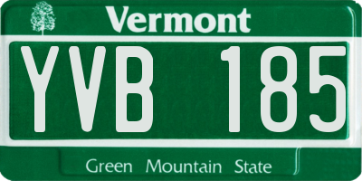 VT license plate YVB185