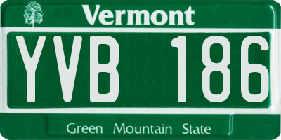 VT license plate YVB186