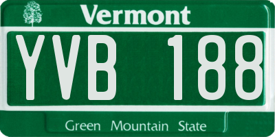 VT license plate YVB188