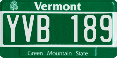 VT license plate YVB189