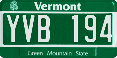 VT license plate YVB194