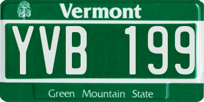 VT license plate YVB199