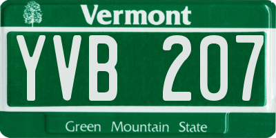 VT license plate YVB207