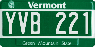 VT license plate YVB221