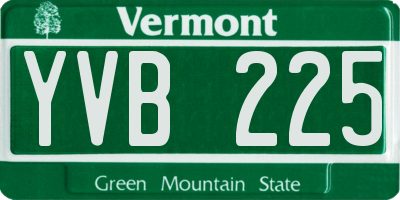 VT license plate YVB225