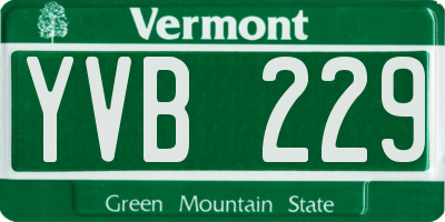VT license plate YVB229