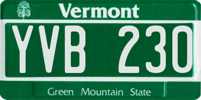 VT license plate YVB230