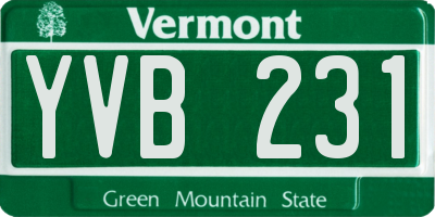 VT license plate YVB231