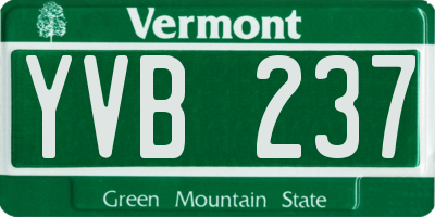 VT license plate YVB237
