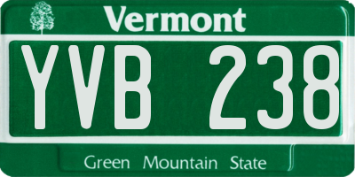 VT license plate YVB238