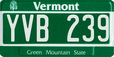 VT license plate YVB239