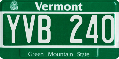 VT license plate YVB240