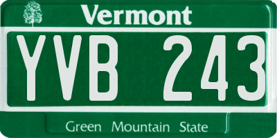 VT license plate YVB243