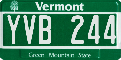 VT license plate YVB244