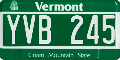 VT license plate YVB245