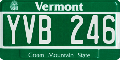 VT license plate YVB246