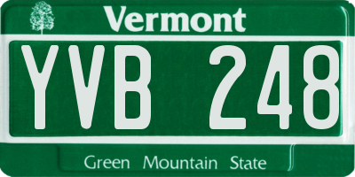 VT license plate YVB248