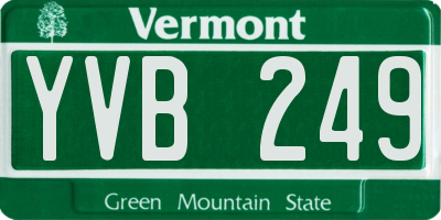 VT license plate YVB249