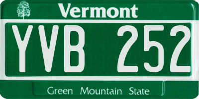 VT license plate YVB252