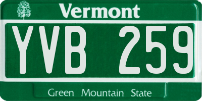 VT license plate YVB259