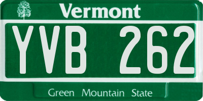 VT license plate YVB262