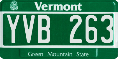 VT license plate YVB263
