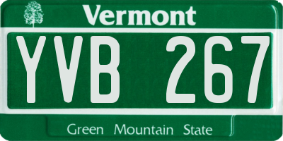 VT license plate YVB267
