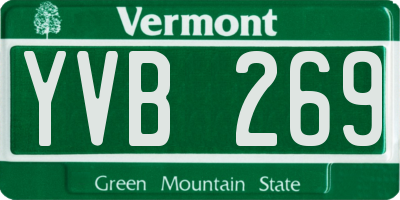 VT license plate YVB269