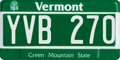VT license plate YVB270