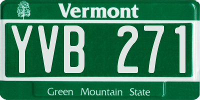 VT license plate YVB271