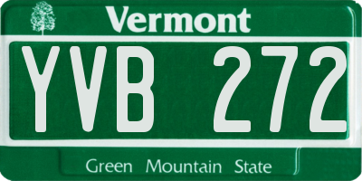 VT license plate YVB272