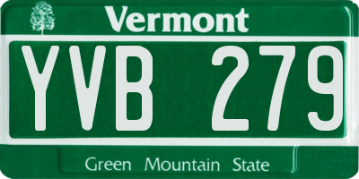 VT license plate YVB279