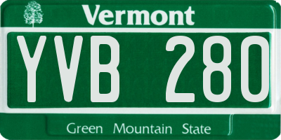 VT license plate YVB280