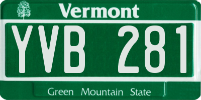 VT license plate YVB281