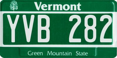VT license plate YVB282